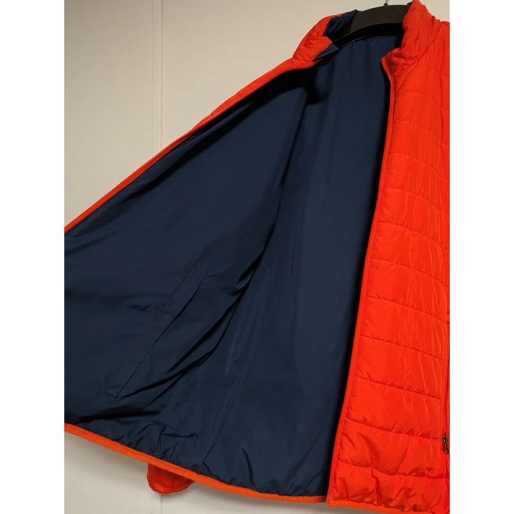 Brooks Brothers Reversible Puffer Jacket Mens XL Orange Navy Thermore 100185121 - Picture 6 of 12